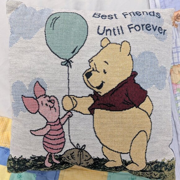 VTG 90s Winnie the Pooh & Friends Nursery Bundle Pillow Quilt Blanket Handmade - Picture 2 of 10
